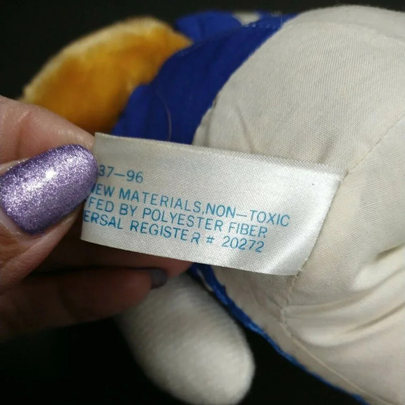 Vintage Hugfun Football Bear Plush Stuffed Animal Toy Age 5 and Up Blue 7 inch - Picture 5 of 7